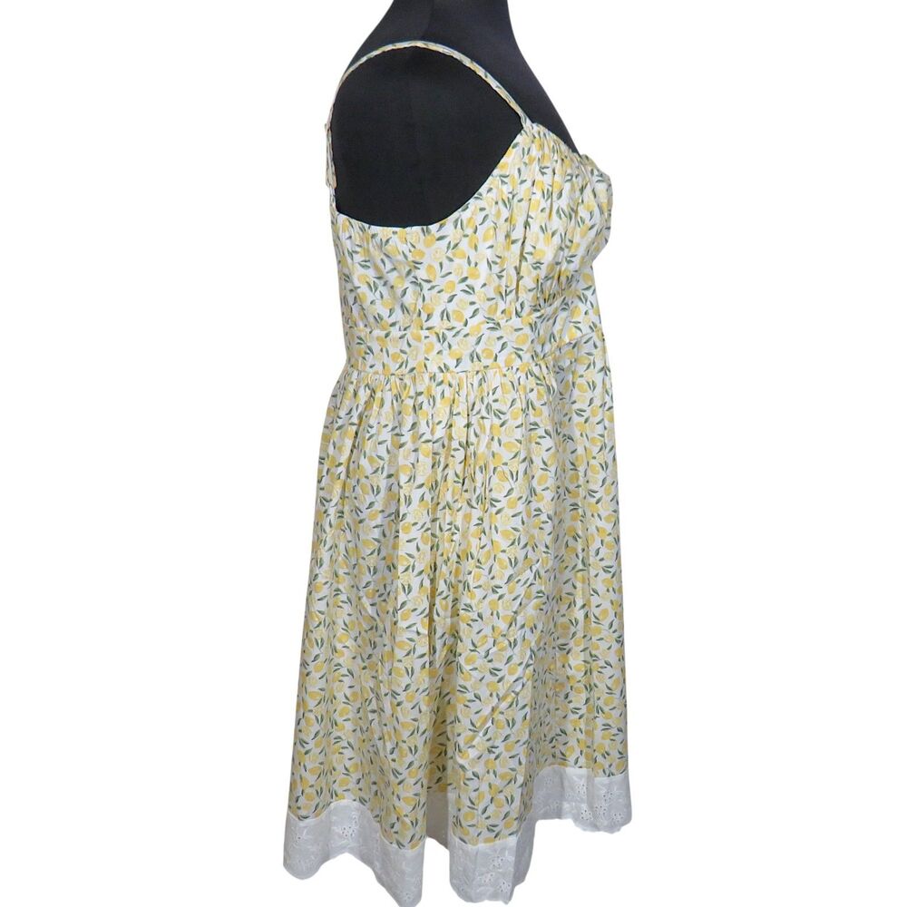 Torrid Retro Chic Lemon Print Cotton Blend Fit Flare Side Pocket Dress Size 18 - Picture 11 of 11